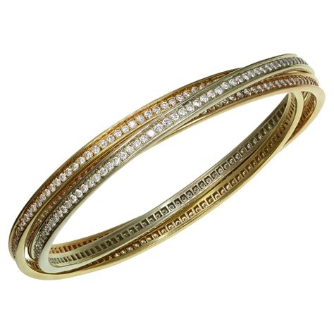 cartier trinity bangle|Cartier Trinity diamond bangle.